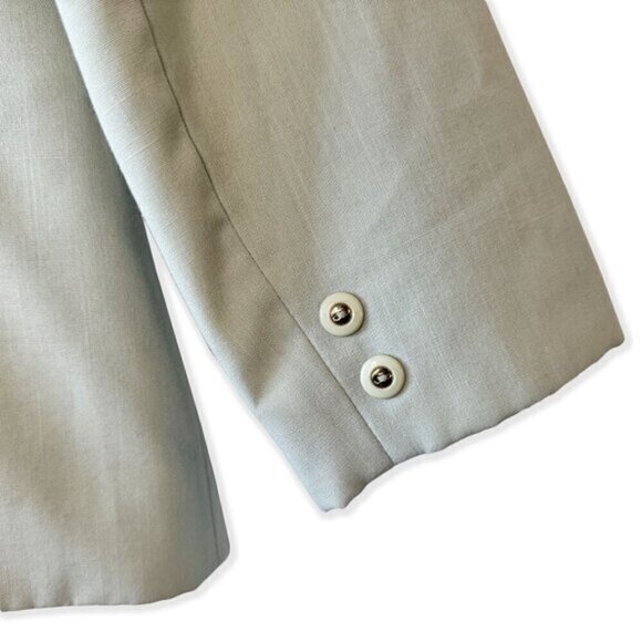 Vintage 80s D'Allairds Oversized Blazer - Light Sage Green - Lightweight Jacket - Picture 5 of 7